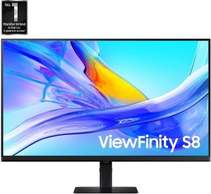 מסך מחשב Samsung ViewFinity S8 S32D800UBM S32D800UBM UHD 60Hz 32 IPS USB C 3 שנות אחריות