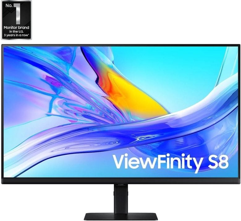 מסך מחשב Samsung ViewFinity S8 S32D800UBM S32D800UBM UHD 60Hz 32 IPS USB C 3 שנות אחריות