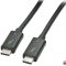 כבל 40Gbps THUNDERBOLT 3, תקע USB C זכר – C זכר 1 מטר TopX C31.20-1