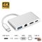 מתאם  USB C ל- HDMI 4K + RJ45 LAN + USB3.0 + PD C31.56A TOPX במלאי