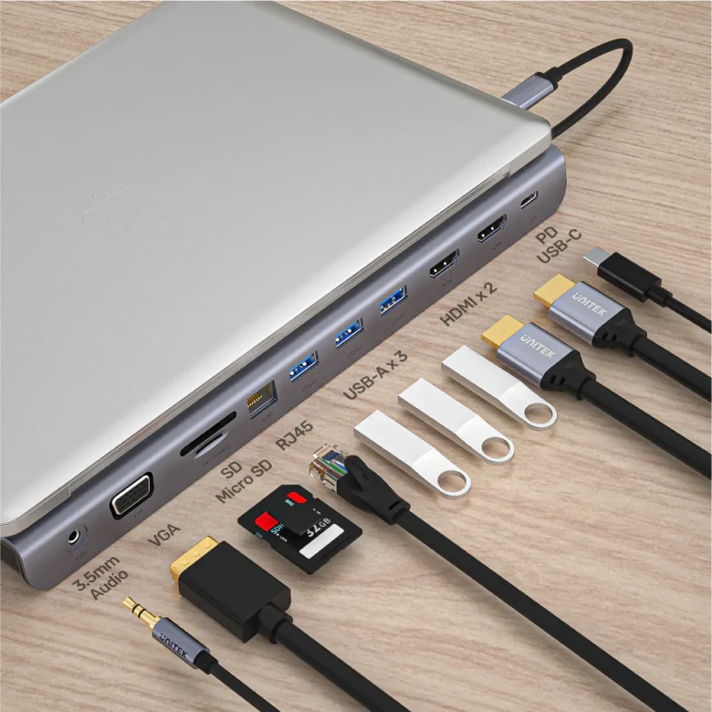 UNITEK D1022B 11 in 1 Docking with Triple Display תחנת עגינה במלאי