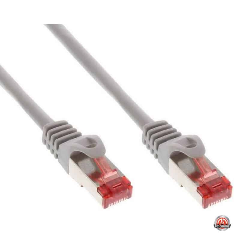 כבל רשת SFTP CAT7 איכותי 100% נחושת מסוכך באורך 7.5 מטר תוצרת TopX בצבע אפור FTP-0023/7.5