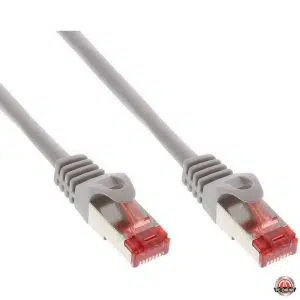 כבל רשת SFTP CAT7 איכותי 100% נחושת מסוכך באורך 1 מטר תוצרת TopX בצבע אפור FTP-0023/1