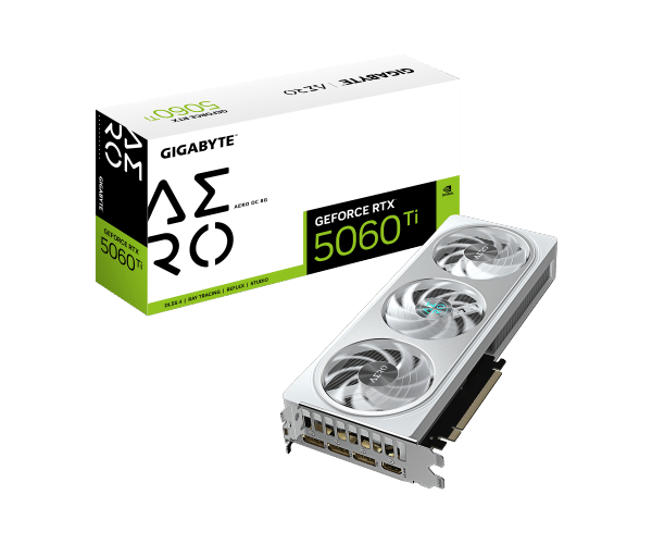 כרטיס מסך Gigabyte RTX 5060 Ti AERO OC 16GB white פי סי אונליין