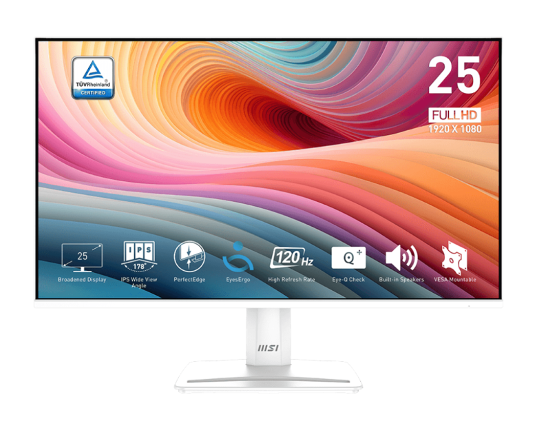 מסך מחשב עסקי 25 MSI PRO MP251W E2 WHITE