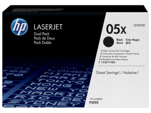 זוג טונרים מקוריים HP P-2055 X דגם CE505-XD