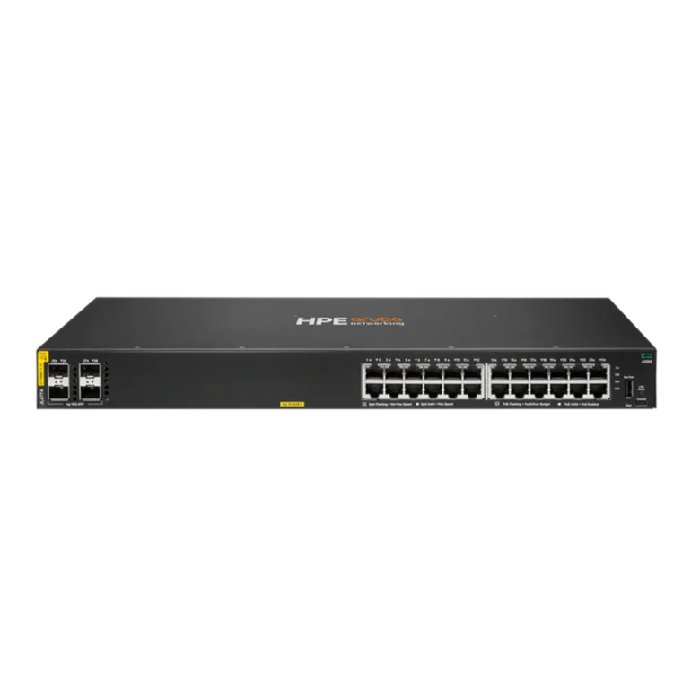 HPE Aruba Networking CX 6100 24G Class4 PoE 4SFP 370W Switch