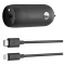 מטען רכב Belkin CCA004bt1MBK-B5 | ‏30W USB-C PD/PPS | כבל USB-C ל־Lightning באורך מטר | שחור – תמונת מוצר