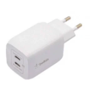 מטען Belkin WCH013vfWH | GaN ‏65W | שתי יציאות USB-C | ‏PPS | לבן – תמונת מוצר