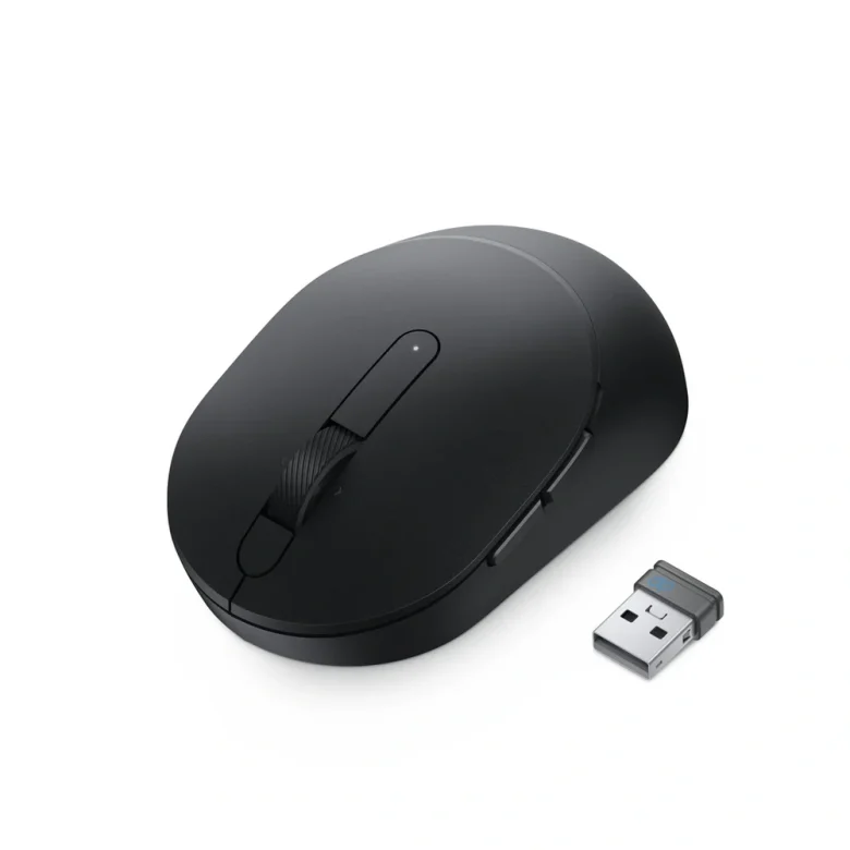 Dell MS5120W Black – מבט אלכסוני עם מקלט USB – צילום מוצר