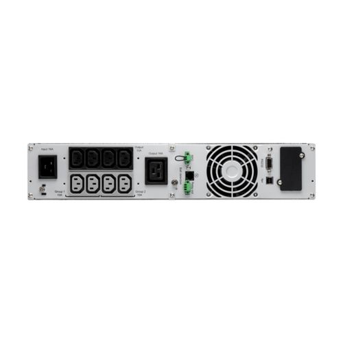 Eaton 9SX3000IR — תמונת יצרן של החיבורים בגב, 8×C13 ו־C19