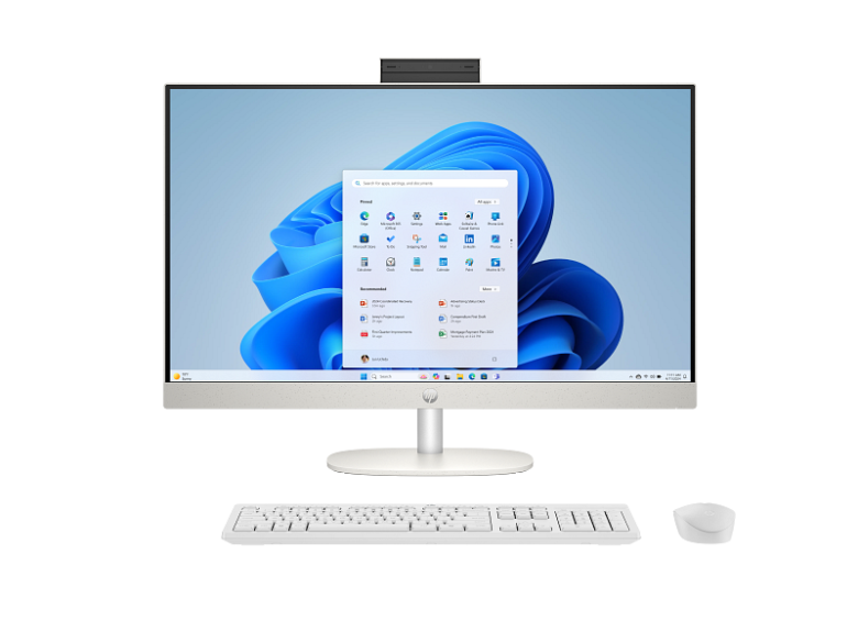 HP All-in-One 27-cr2000 לבן עם מסך 27 אינץ׳, מקלדת ועכבר