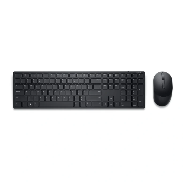 תמונת יצרן להמחשה: Dell KM5221W שחור, מבט על; סימוני המקשים בצילום להמחשה