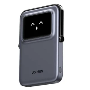 סוללת גיבוי UGREEN UNO PB571 35605B אפורה עם תצוגת TFT ומעמד מתקפל