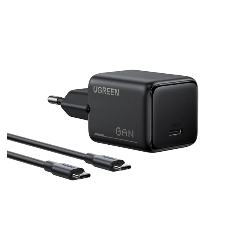 מטען קיר UGREEN X517 75103 | 25W GaN | USB-C PD/PPS | כבל USB-C באורך מטר | שחור – תמונת מוצר