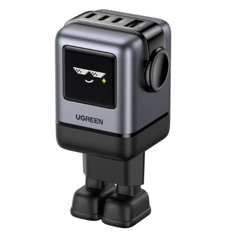 מטען קיר UGREEN UNO X688 45515 | GaN 100W | שלוש USB-C ו־USB-A | תצוגת TFT