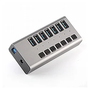 רכזת PROTEC DM282 עם שבע יציאות USB 3.0 ומפסקים עצמאיים