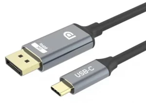 כבל USB C זכר ל DISPLAYPORT זכר דו כיווני באורך 1.8 מטר תומך 4K@144HZ 8K@60Hz