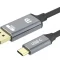 כבל USB C זכר ל DISPLAYPORT זכר דו כיווני באורך 1.8 מטר תומך 4K@144HZ 8K@60Hz
