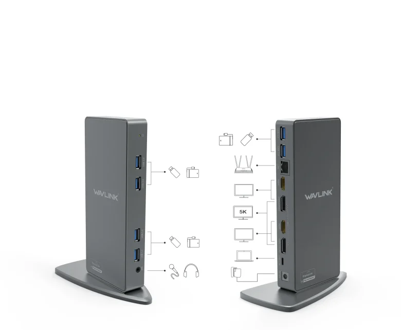 תחנת עגינה UG69DK7 USB-C Universal Docking Station | UG69DK7 | USB 3.0 | 2x 4K | Gigabit Ethernet | 6x USB-A