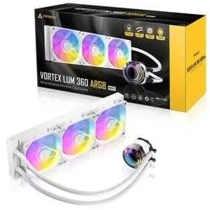 קירור נוזלי למעבד | לבן | Antec משולש VORTEX LUM 360 | ARGB | 397 | AMD AM5, AM4 | LGA1851