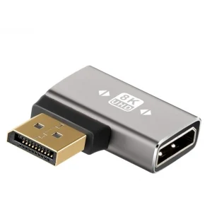 מתאם זוויתי DISPLAYPORT 1.4 8K@60HZ זכר-נקבה לצד ימין