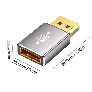 מתאם DISPLAYPORT 1.4 8K@60HZ זכר-נקבה