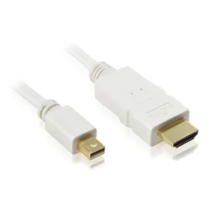 כבל MINI DISPLAY PORT זכר ל-HDMI זכר באורך 1.8 מטר תומך אודיו
