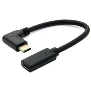 כבל USB 3.1 תקע C זכר זוויתי 90 מעלות - C נקבה 0.2 מטר