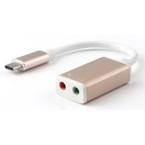 מתאם USB C לחיבורי אודיו אוזניות + מיקרופון
