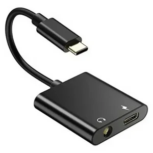 מתאם USB C לאודיו 3.5 מ"מ סטריאו עם צ'יפ DAC + חיבור טעינה PD