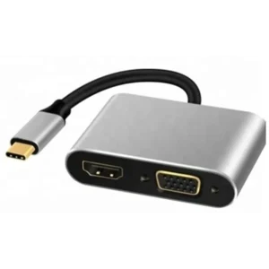 מתאם USB C ל-HDMI + VGA + USB3.0 + PD תומך 4K@30HZ
