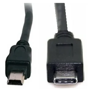 כבל USB תקע C זכר - MINI B זכר 1 מטר