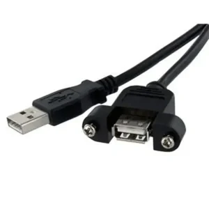 כבל USB2.0 מאריך מזכר - לנקבה על פאנל + ברגים 1.8 מטר