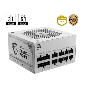 ספק כוח | MSI MAG A850GL PCIE5 WHITE | 850W | 80 PLUS Gold | Full Modular במלאי