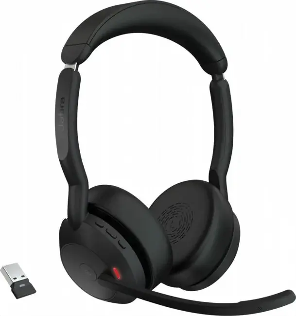 אוזניות אלחוטיות Jabra Evolve2 55 Link380A MS Stereo 25599-999-999