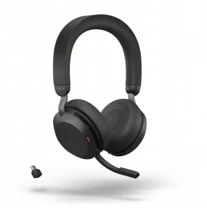מערכת ראש אלחוטית Jabra Evolve2 75 Link380 MS Black USB-C 27599-999-889 (כולל סטנד)
