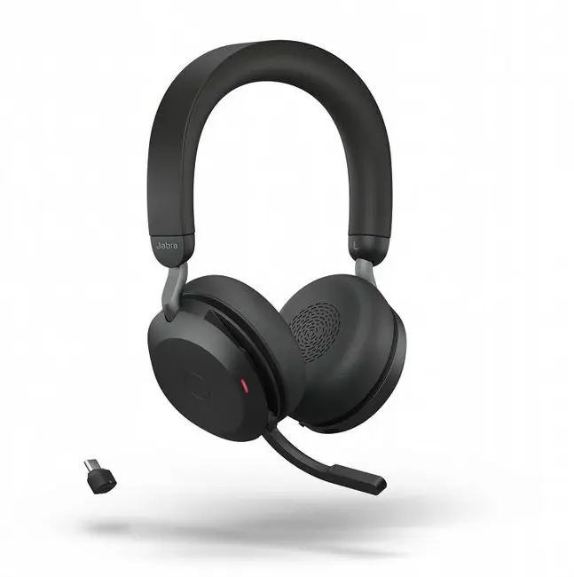 מערכת ראש אלחוטית Jabra Evolve2 75 Link380 MS Black USB-C 27599-999-889 (כולל סטנד)
