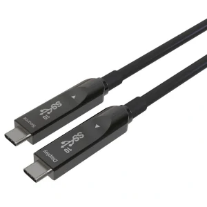 כבל AOC 10Gbps 60W USB3.2 GEN2 תקע USB C זכר - C זכר תומך אודיו/וידאו 8k@60hz באורך 10 מטר TopX
