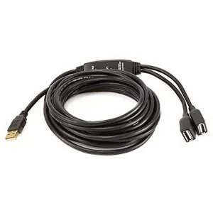 כבל USB2.0 מאריך אקטיבי ומפצל זכר ל-2 נקבות 15 מטר