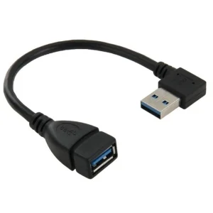כבל USB3.0 מאריך זכר זווית שמאל - נקבה 0.2 מטר