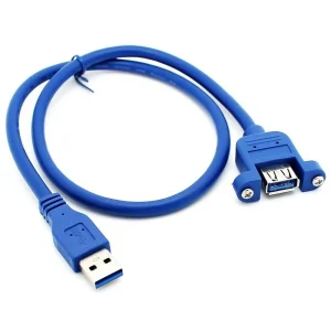 כבל USB3.0 מאריך מזכר - לנקבה על פאנל + ברגים 1.8 מטר