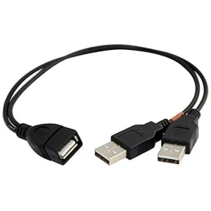 כבל Y מפצל USB2.0 מ-A נקבה ל-2xA זכרים