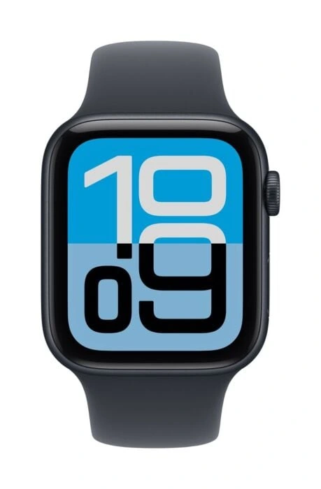 Apple Watch SE 3 40mm – אלומיניום מידנייט, Midnight Sport Band – מבט קדמי