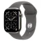 Apple Watch Series 11 42mm – טיטניום טבעי, Stone Grey Sport Band – מבט אלכסוני