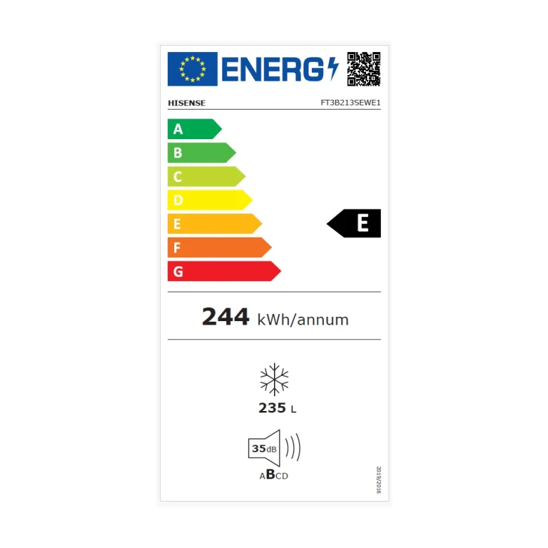 מקפיא Hisense FT3B213SEWE1 – תווית אנרגיה