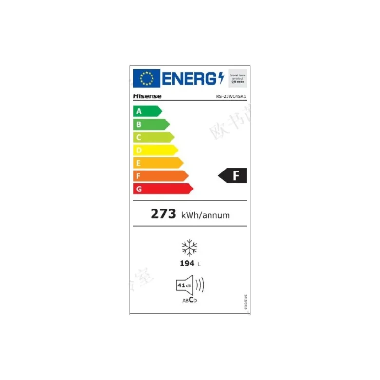 מקפיא Hisense RS23WC-WHITE – תווית אנרגיה