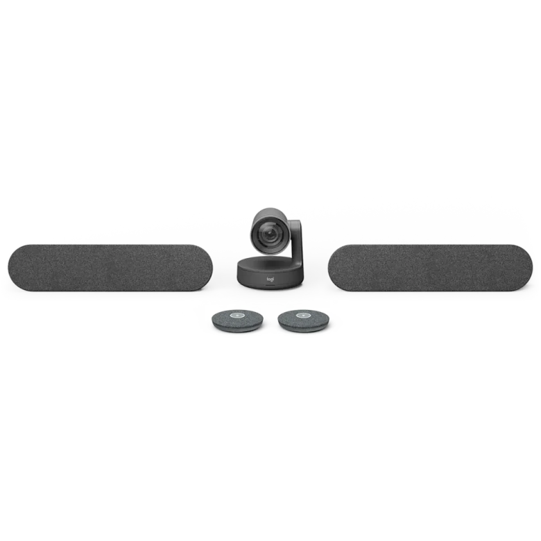 Logitech Rally Plus — מצלמה, שני רמקולים ושני מיקרופונים