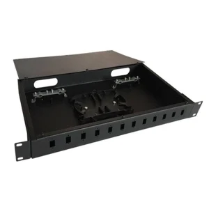 פנל אופטי 1U ל-12xSC בודד או 12xLC כפול כולל מגש היתוך וברגים למתאמים
