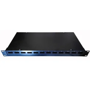 פנל אופטי 1U ל-12xSC כפול או 12xLC קוואד כולל מגש היתוך וברגים למתאמים חורים אופקיים + מספור 1-12